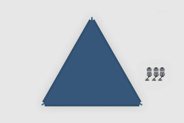 [9961695] Voile d'ombrage raccordable Zip-Protect Canvas bleu foncé FE bleu clair Bent