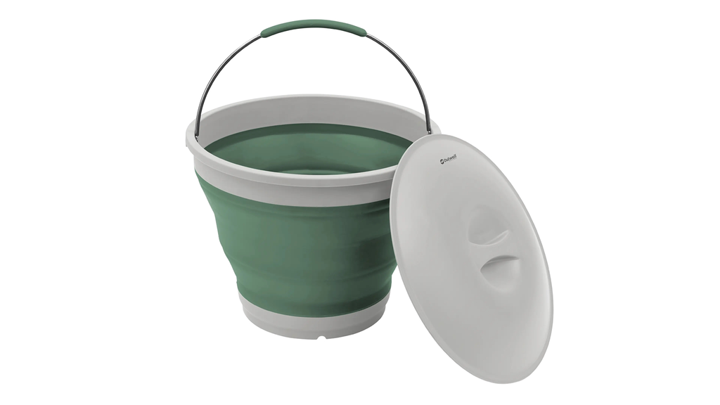 [651122] Seau rond avec couvercle Collaps Sahdow Green Outwell