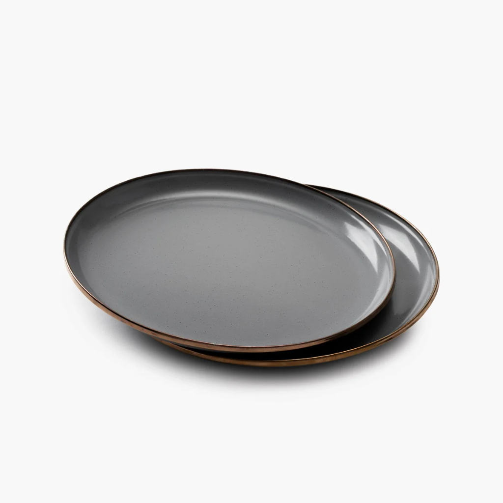 [CKW-358] 2er Tellerset Enamelware Dining Collection Slate Grey Barebones